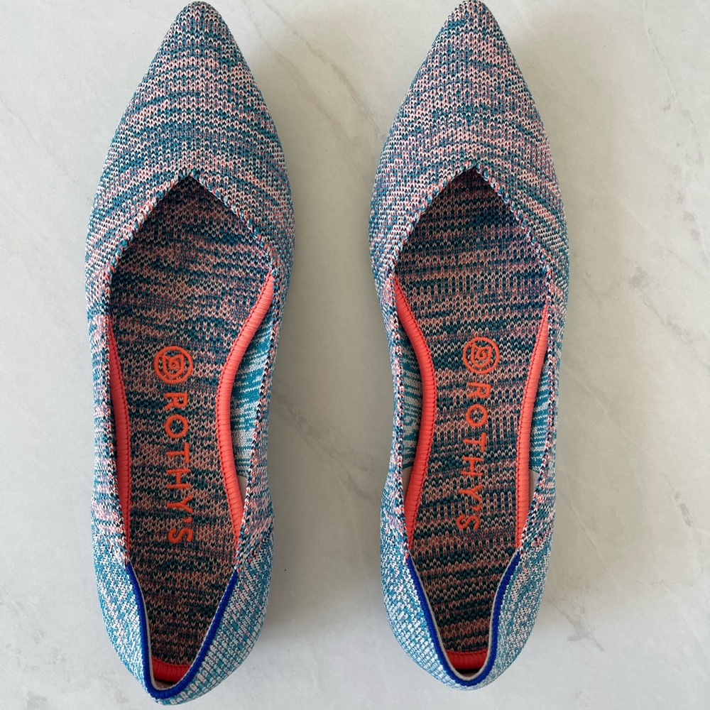 Rothy's Stylish Blue and Pink Loafers